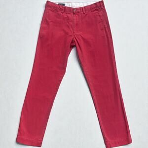 Polo Ralph Lauren Slim Fit Pants 34x32 Red Chino Cotton Preppy Coastal Classic